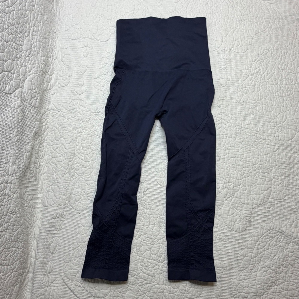 Belly Bandit Mother Tucker Compression Leggings Navy Blue High Waist Size M